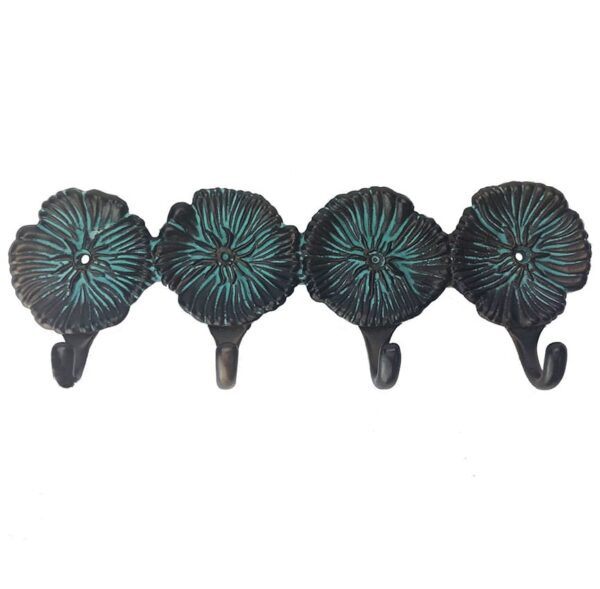 4 HOOK FLOWER IN VERDIGRIS FINISH